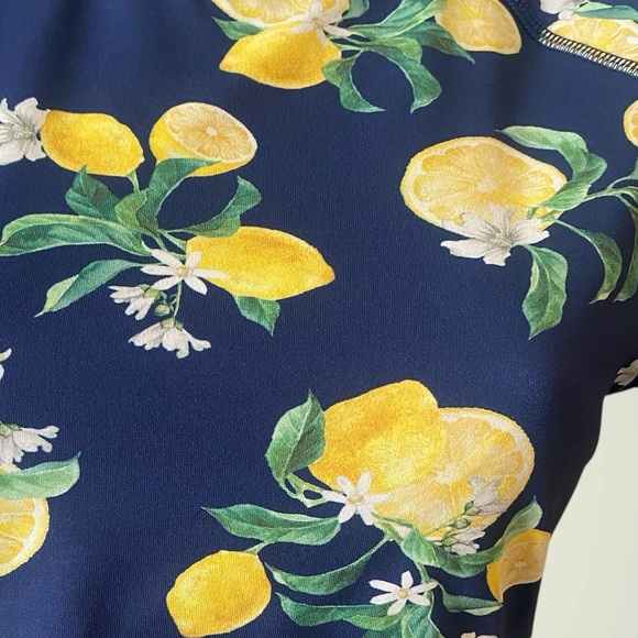 Navy & Lemons Rash guard by WET swimwear | Designer swimwear | NWT size M - Picture 5 of 7